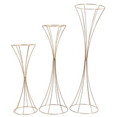 3Pcs Hourglass Wedding Flower Stand – Gold, Different Sizes, Table Centerpieces