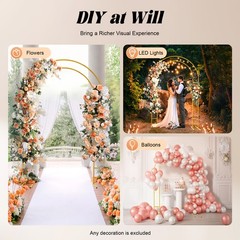Metal Arch Backdrop Stand Gold Arch Wedding Decoration Rack Indoor/Outdoor Stand