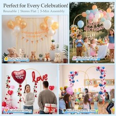 7.2FT 6FT Wedding Arch Backdrop Stand Set of 2,Metal Wedding 7.2FT, 6FT Gold