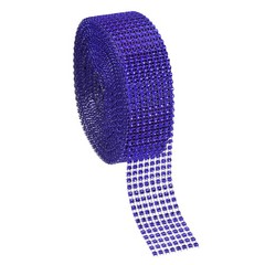 1.5″x10 Yard Crystal Rhinestones Mesh Ribbon Blue (4mm)