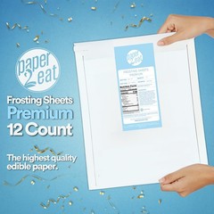 paper2eat Frosting Sheets 8.5” x 11” – 12 count – White Edible Icing Sheets