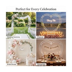 Heart Arch, 6.5FT Metal Heart Arch Stand Wedding Arch Frame for Indoor/Outdoo…