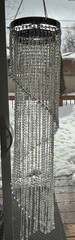 SPIRAL ACRYLIC CRYSTAL CHANDELIER 46” Beaded Preowned Wedding Decor Girl Room