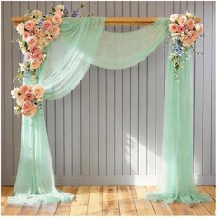 Wedding Arch Draping Fabric 1 Panel 29″ x 20FT Mint Green Sheer Tulle Drapes