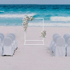 1×0.75M Wedding Arch Backdrop Metal Stand Flowers Balloons Frame Party For Decor