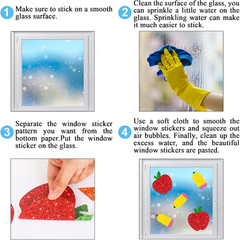 9 Sheet Welcome Back to School Window Clings Sparkly Colorful Pencil Apples Reus
