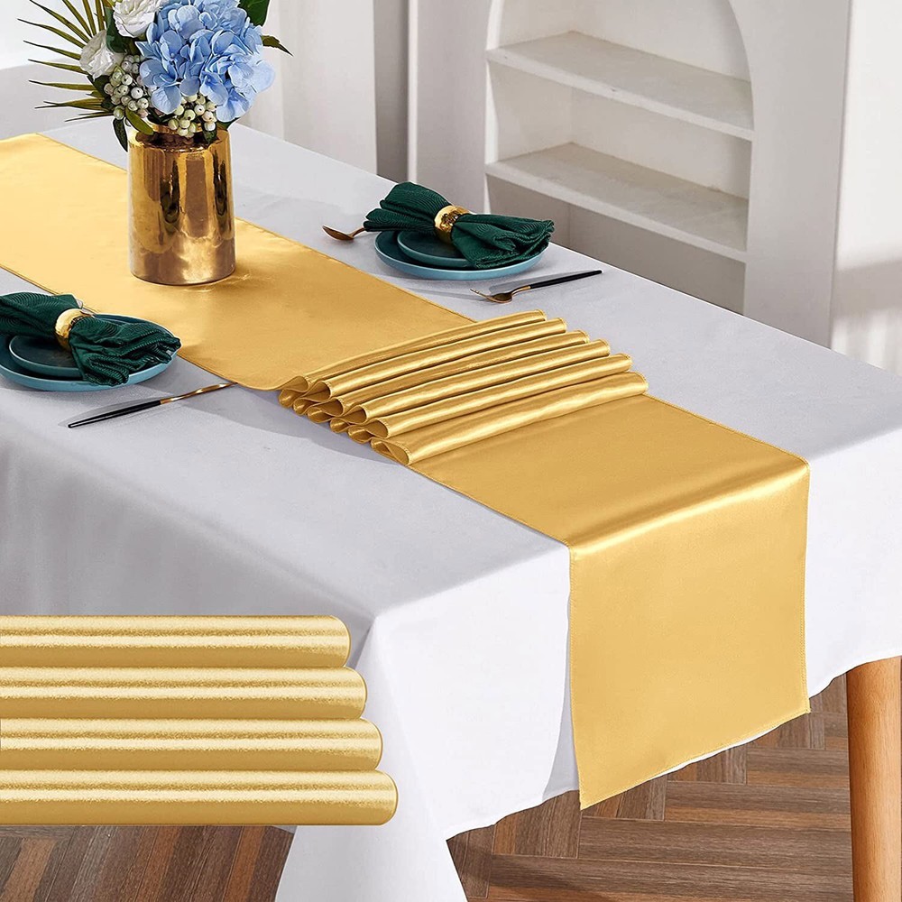 5pcs 10 pcs Satin 12×108″ Table Runner Wedding Party Reception Catering Decor