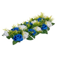 Uimoso Artificial Flower Balls for Wedding Decor Blue and White Set of 10