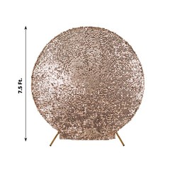 7.5 ft BLUSH Sparkly Big Payette Sequin Backdrop STAND COVER Party Decorations
