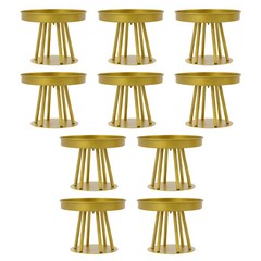 10Pcs Circular Flower Stands 5.91inch Tall Gold Flower Stand for Wedding Decor