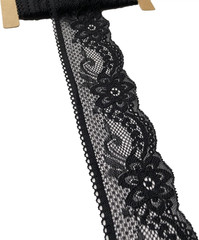 Black Stretch Lace 2 Inches Wide for Bridal Wedding Decorations, Sewing DIY Maki