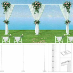 6/10/20 ft Adjustable Wedding Backdrop Stand Background Curtain Pipe Stage White