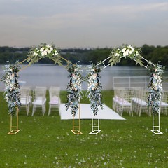 7.9ft Feet White/Gold Metal Arch for Wedding Party Decoration-Free&Fast Shipping