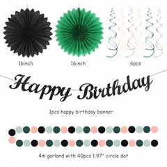 Sage-Green Blush-Pink Black Birthday Party Sage-green Blush-pink Black
