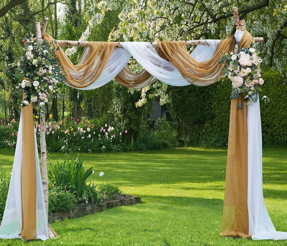 WARM HOME DESIGNS Wedding Arch Draping Fabric Bundle Has 2 216 Inch (18 Feet)…