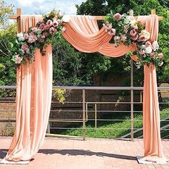 Wedding Arch Draping Fabric Pink Chiffon Fabric 29″W x 240″L (Pack of 1) Peach