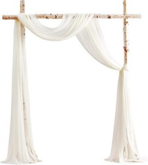 Wedding Arch Draping Fabric 2 Panels 20Ft Ivory Chiffon Fabric Drapes Arbor Drap