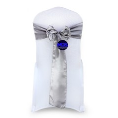 100 SILVER GREY Satin Chair Sashes Bows Wedding Party Banquet Event DIY Décor