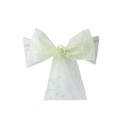 5 Embroidered Organza CHAIR SASHES Ties Bows Wedding Party Decorations SALE