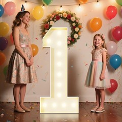 4FT Marquee Numbers 1 Sign,Large Light Up Numbers Party Decoration – Hook and…
