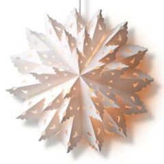 Quasimoon 22″ Bright White Blizzard Wreath Snowflake Paper Star Lantern, Hang…