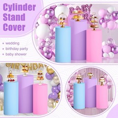 Multicolor Cylinder Covers Set of 3 Pedestal Covers Cylinder Stands for Party…
