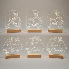 LED Light-Up Acrylic Event Sign for Ceremony | Open Bar Sign