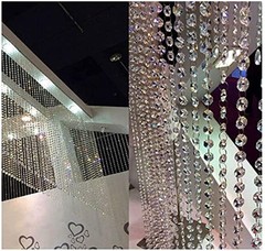 16.5 Feet Hanging Clear 14mm Daimond Acrylic Crystal Garland for 14mm, Silver