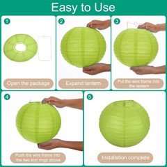 3 Pcs Fruit Green Round Paper Lanterns 14 Inch Paper Lantern Party Decorations