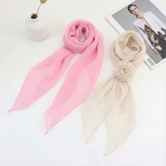 HOYDATE 2 Pack Women’s Chiffon Rose Scarf – Lightweight Floral Neck Scarf with