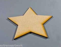 Wooden Wood RAW MDF Star Shaped Wall Name Baby Kids Room Plaques Signs Cutouts