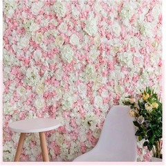Light Pink 3D Flower Floral Wall Decor Panel: Artificial Floral Wedding Backdrop
