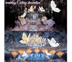 2 PCS CNCEST 23.6″ Wedding Butterfly LED Floor Lamp Set Adjustable Stand Lights