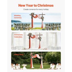 Uimoso Orange Floral Wedding Arch Kit with Two Flower Arrangements and Drapes