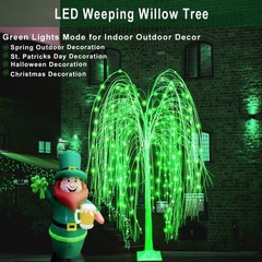 6Ft LED Lighted Tree Weeping Willow Tree Outdoor, 18 Colors Changing Light Up…