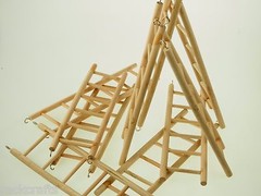Wood Hamster Gerbil Mouse Bird Parrot Small Animals Ladder With Hooks 10″ – 48″