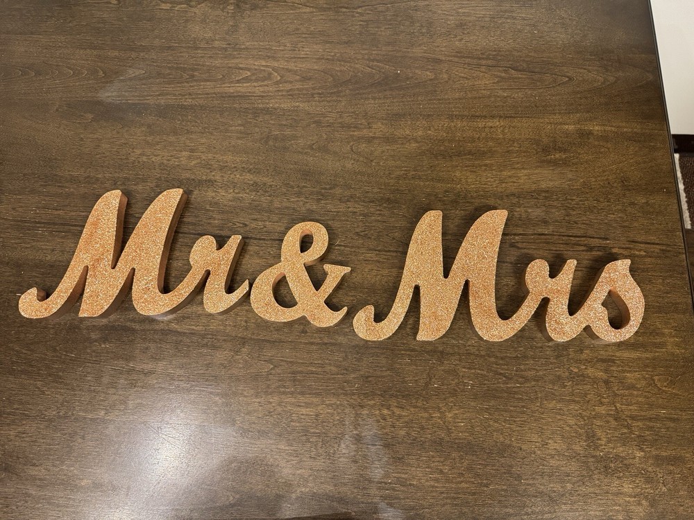 Mr & Mrs Rose Gold Sign