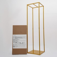 Wedding Square Flowers Stand Stage Gold Decor Backdrop Props Bracket Metal Stand