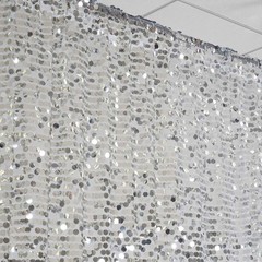 Silver Big Payette Sequined BACKDROP 20×10 ft Home Wedding Photo Prop Light Gray