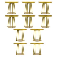 10Pcs Circular Flower Stands 5.91inch Tall Gold Flower Stand for Wedding Decor