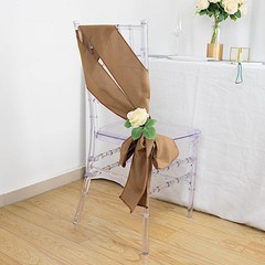 10 TAUPE Polyester CHAIR SASHES Ties Bows Wedding Party Ceremony Decorations