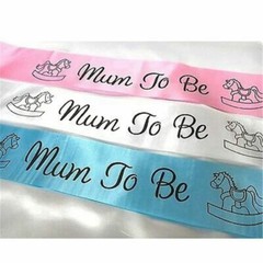 Party sash Pink SHOWER SASH MUM SHOWER Boy Girl White SASH Baby simple color