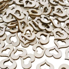 50pcs/100pcs Rustic Wooden Pieces Wood Love Heart Confetti Table Decoration Wedd