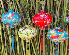 8 pcs Vietnam Bamboo silk lanterns 35cm for wedding decor – outdoor party decor
