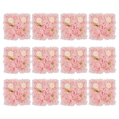 12pcs Artificial Flower Wall Background Silk Rose Mat For Wedding Backdrop Wall