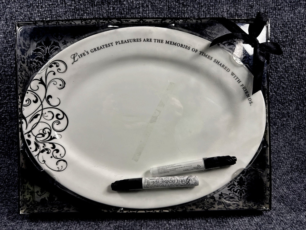 Lillian Rose Wedding Guestbook Alternative Romanic Sign Oval Plate Set 13” x 10”