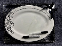 Lillian Rose Wedding Guestbook Alternative Romanic Sign Oval Plate Set 13” x 10”