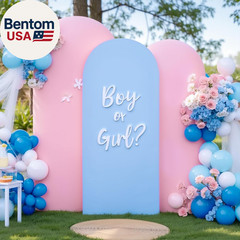 Pink Blue Arch Cover 3 Set-7.2Ft, 6.6FT, 6FT Arch Backdrop Cover Spandex Fitted