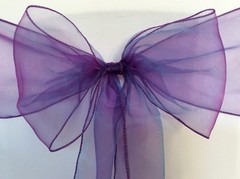 cadbury purple organza chair sashes chair ties bow ribbon wedding birthday decor