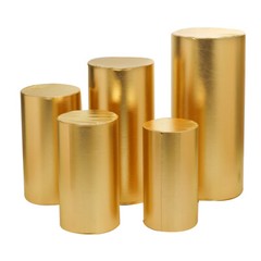 1pcs Gold Cover For Round Plinth Cylinder Pedestal Wedding Flower Display Stand